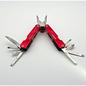 UENE Red Multi-Tool Pliers Pocket Tool Knife Saw File Screwdrivers Camping EDC